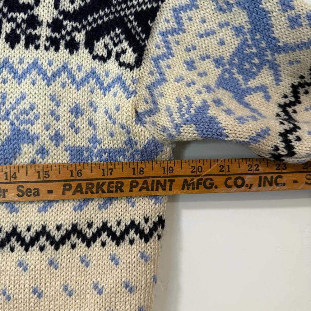 Dale of Norway Vintage Women's Sweater Cardigan Wool‎ Nordic Cream Blue Small - Picture 7 of 9